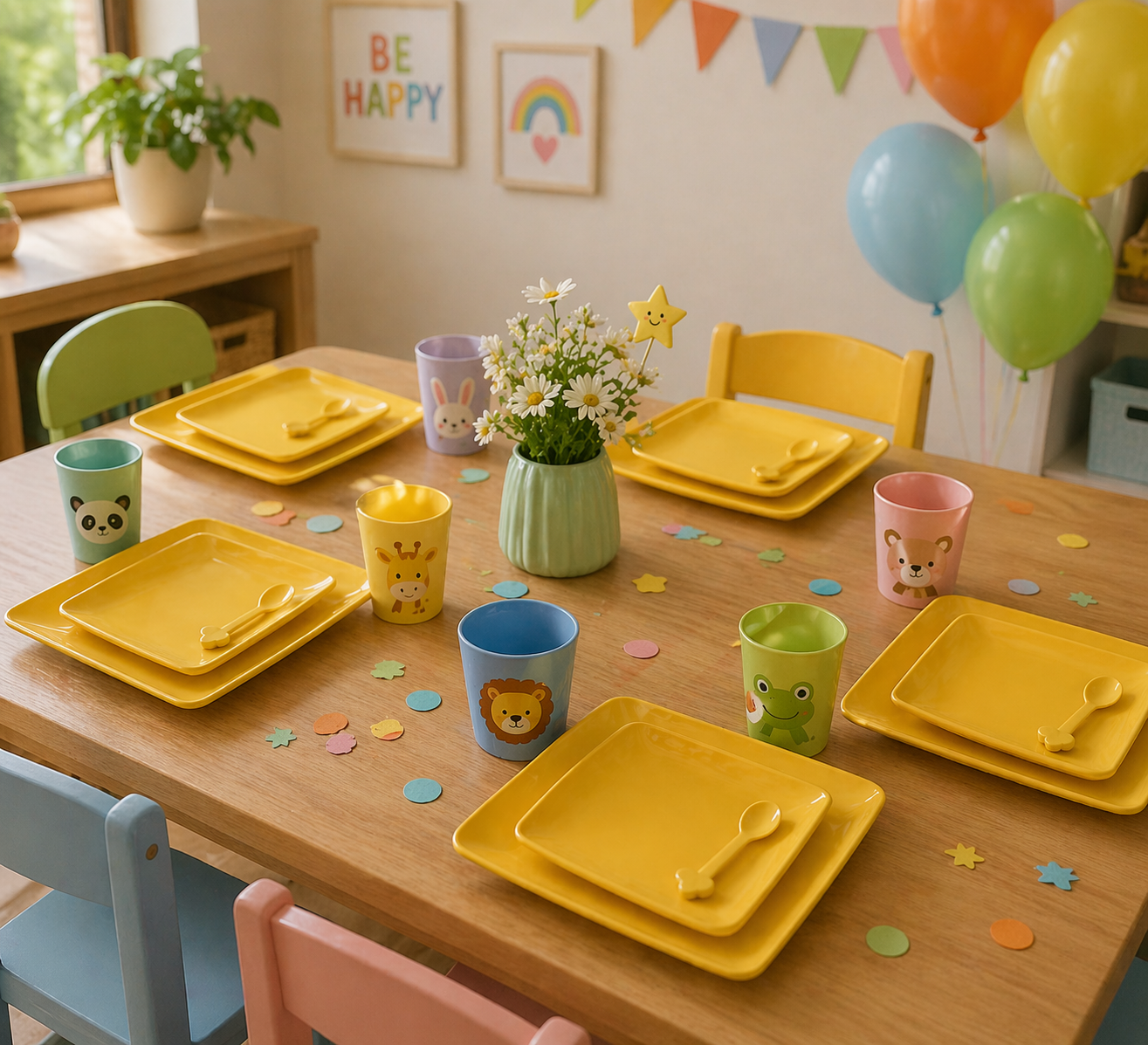 Kit de plato y cuchara de plastico para