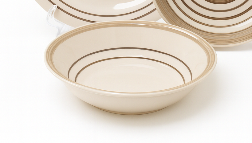 Set de plato y bowl de ceramica variedad