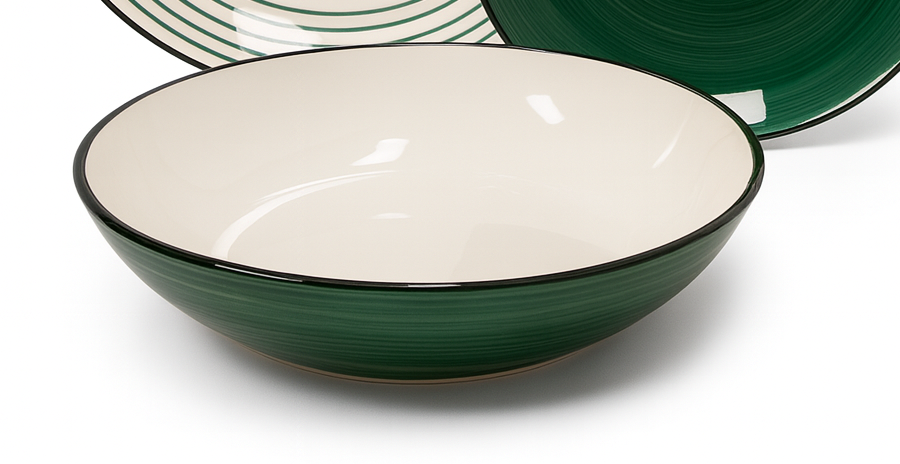 Set de plato y bowl de ceramica variedad