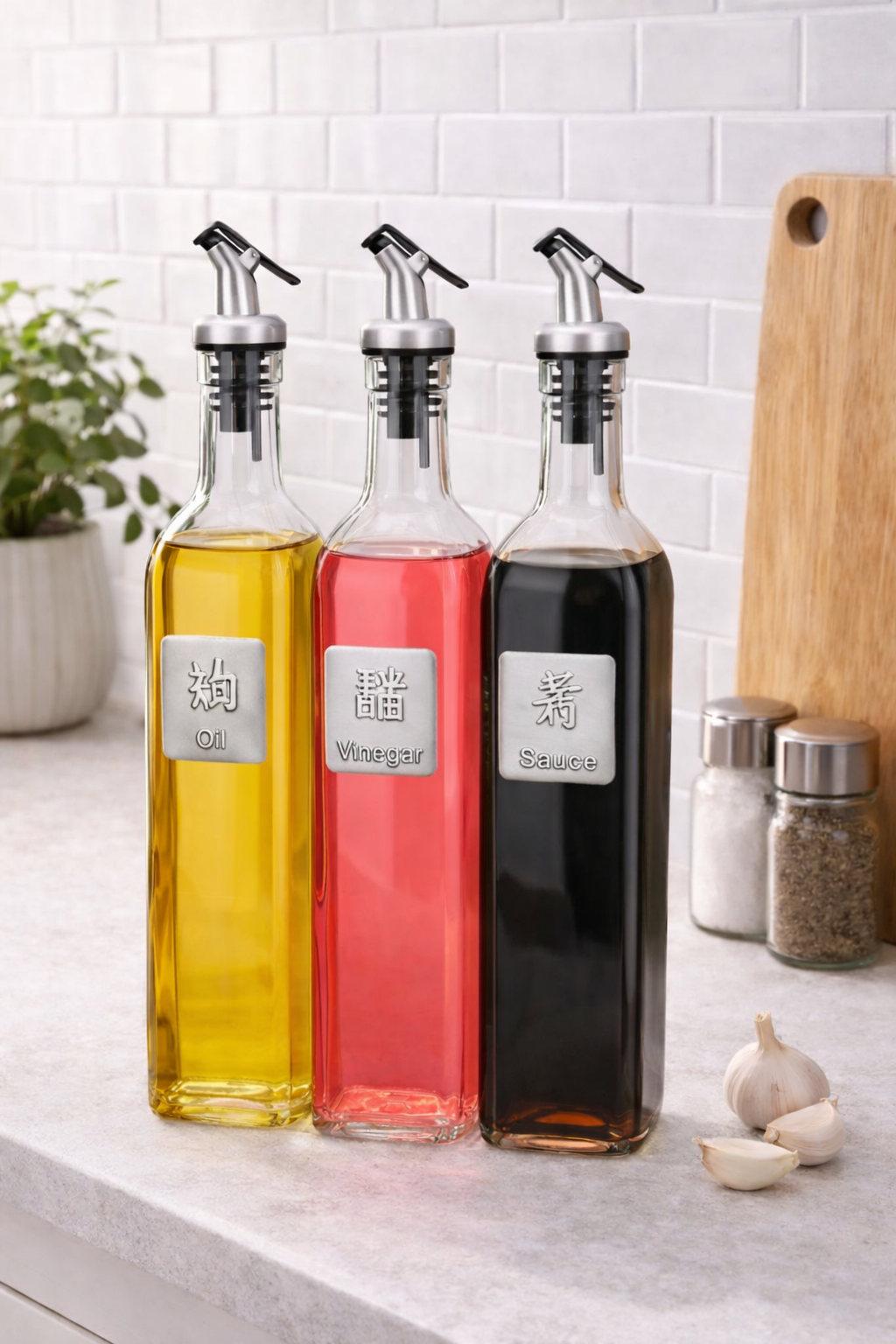 Dispensador de Vidrio Premium para Aceite y Vinagre – Vertido de Precisión