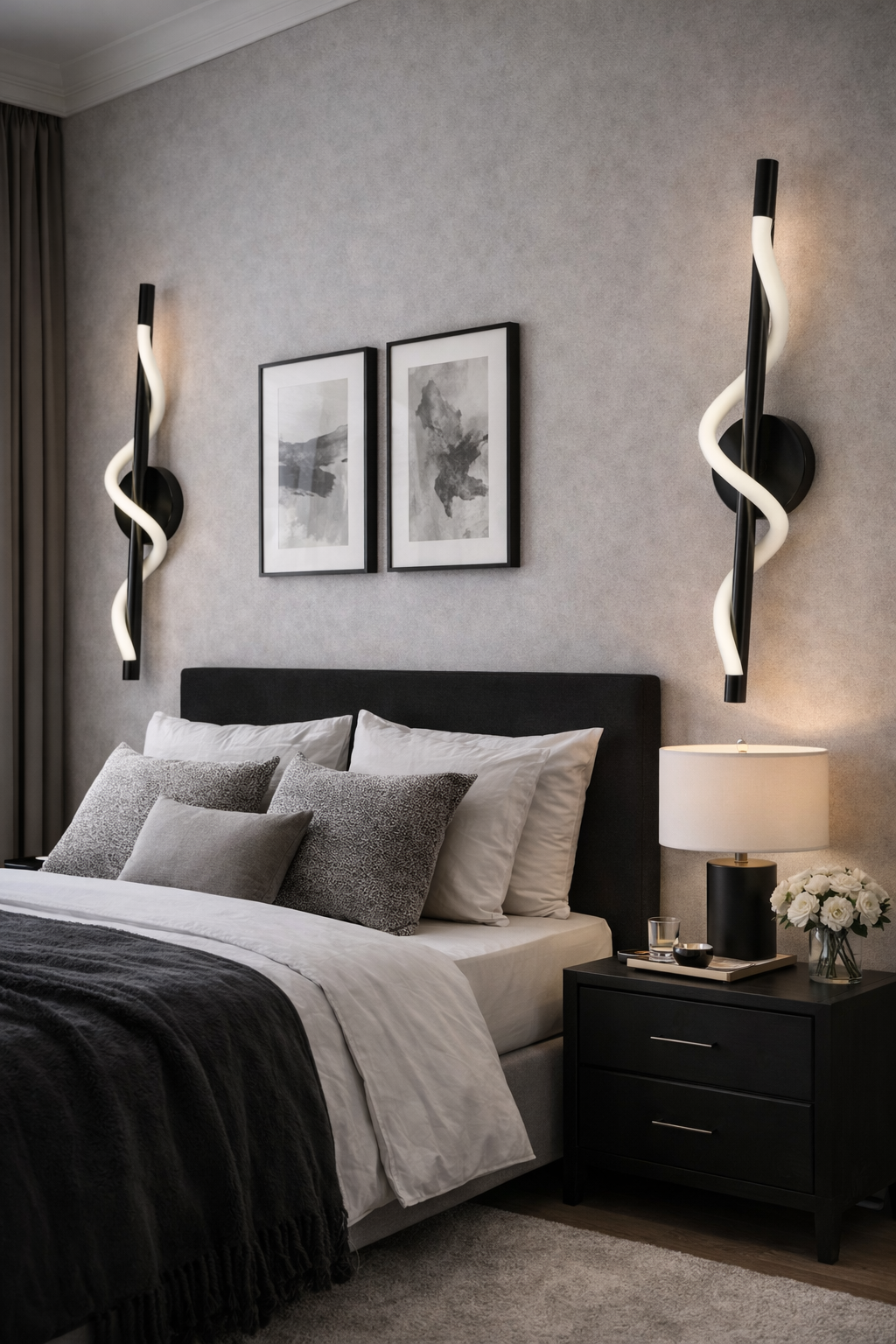Aplique de Pared LED Meleca – Diseño Moderno en Negro y Dorado