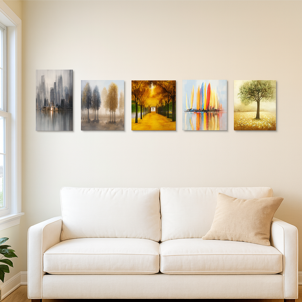 Óleo con marco interno 80×160 cm, pieza artística para decoración de interiores