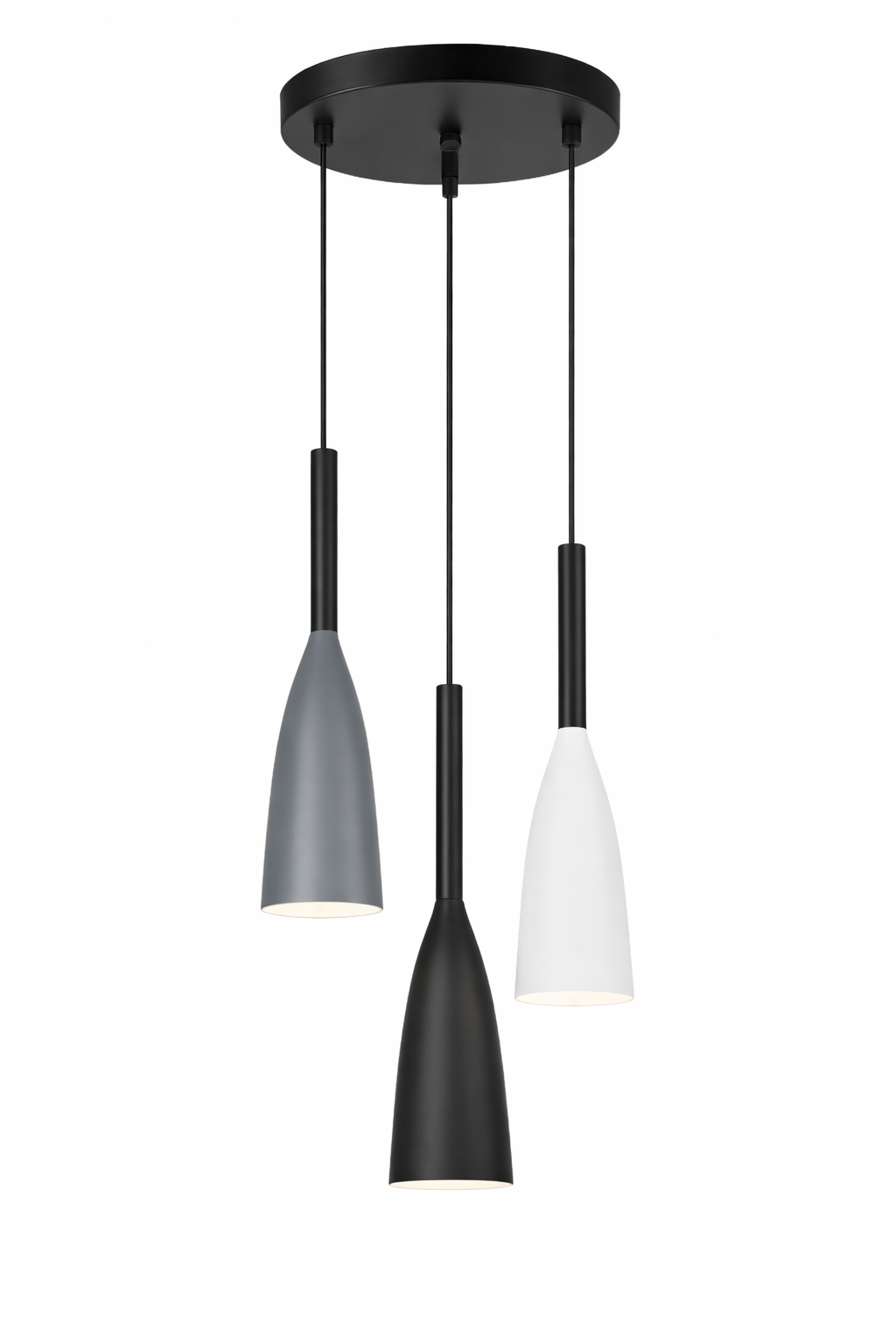 Lámpara Colgante Triple "Trio Nordic": Elegancia en Escala de Grises