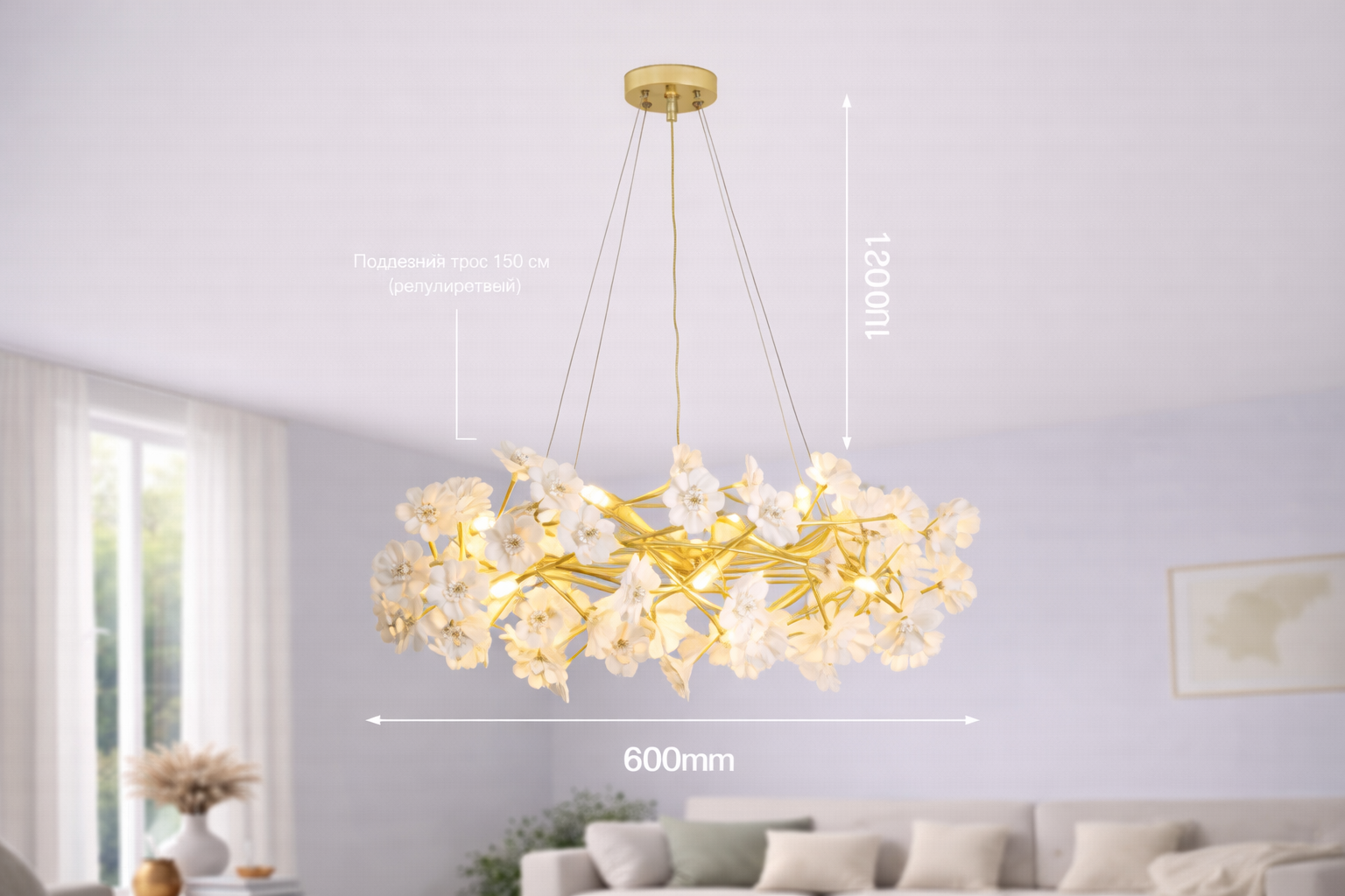 Lámpara Colgante "Floral Blossom" - Diseño de Corona Botánica
