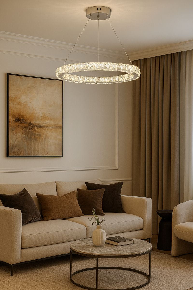 Lámpara Colgante de Cristal LED con Control Remoto