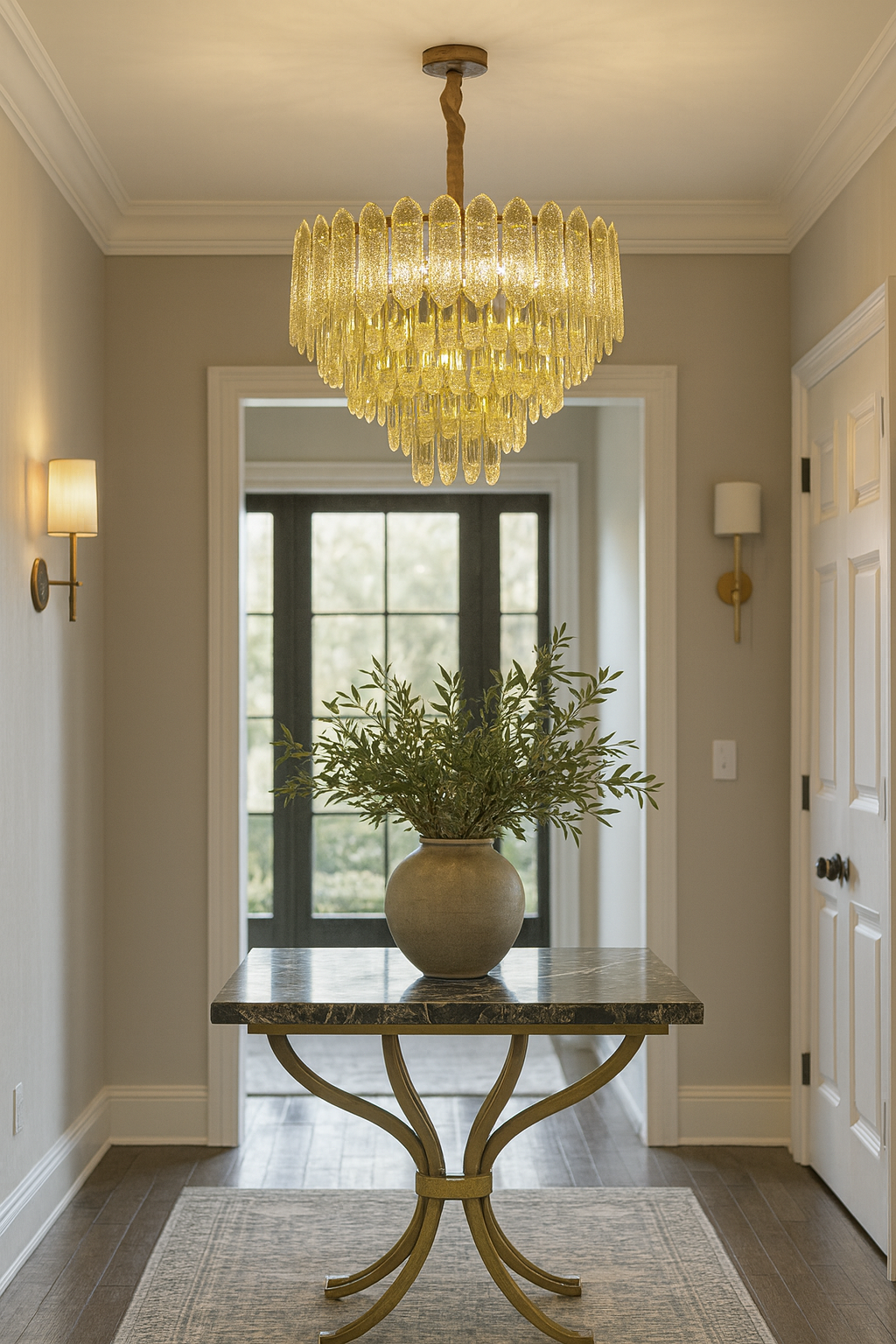 Lámpara de Cristal de Lujo – 28 Luces E14 Dorado Electrolítico