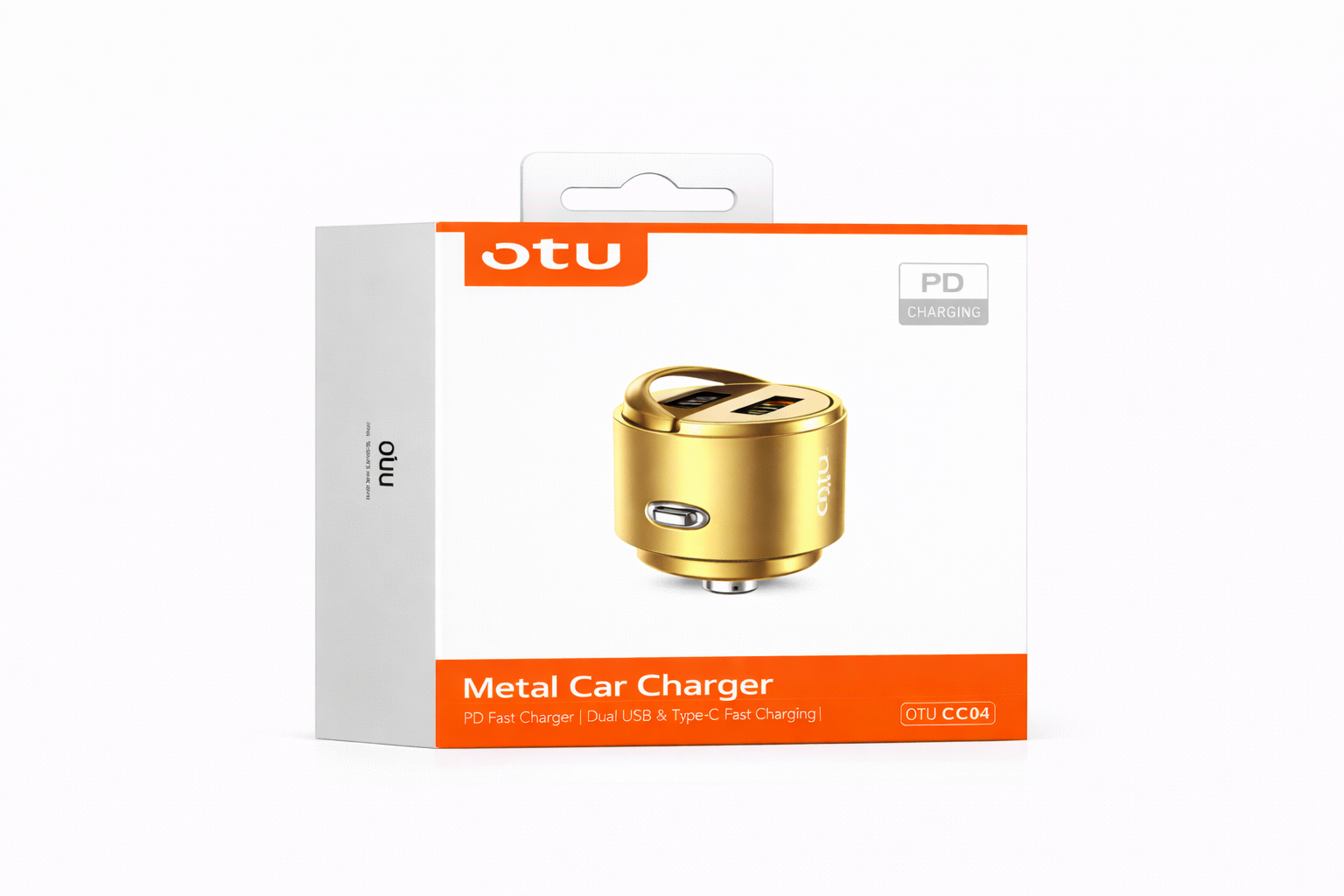 Cargador para Auto Dorado con USB + Type-C – Estilo y Carga Eficiente