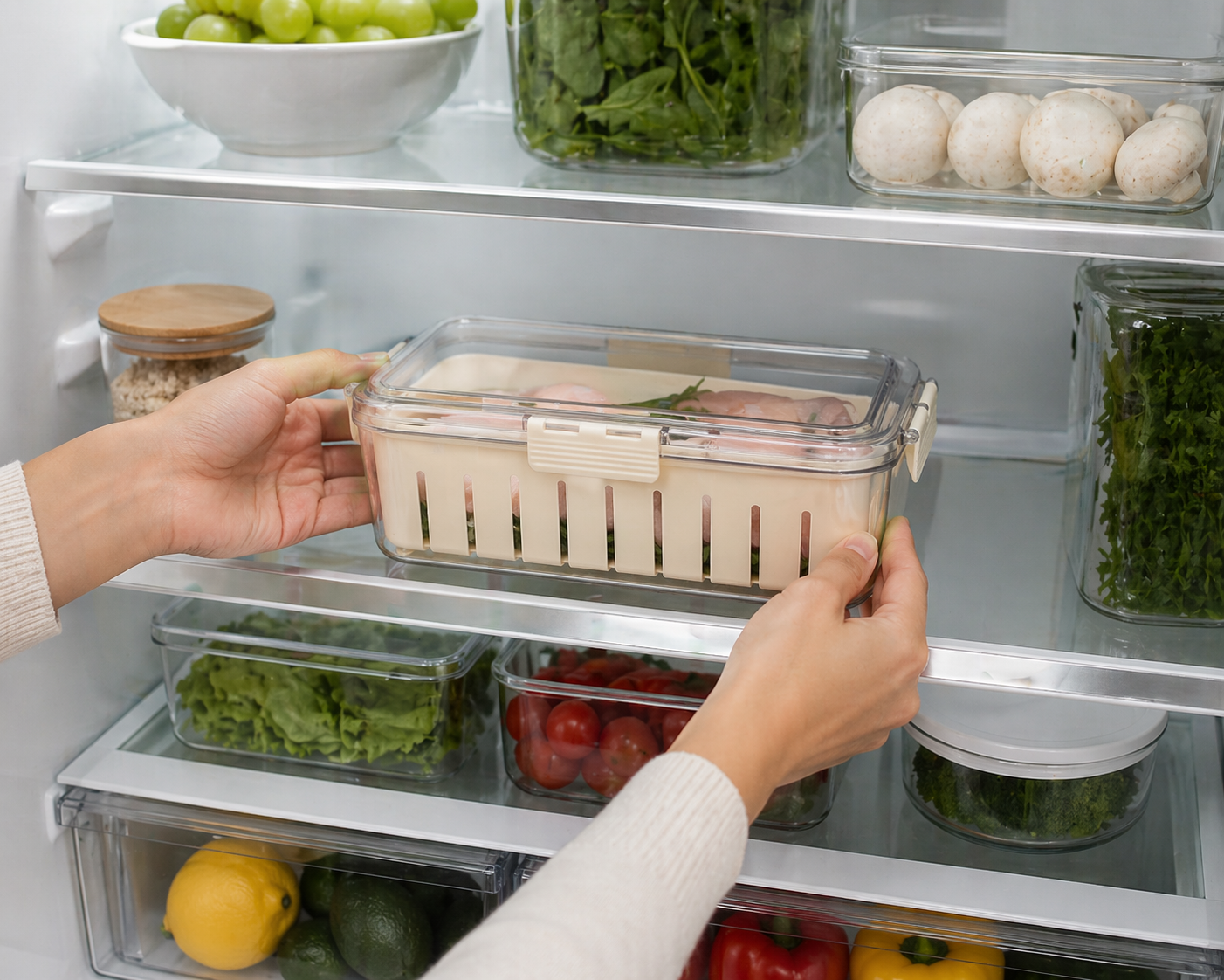 Caja para Conservar Alimentos – Plástico | 30.5 × 16 × 7.5 cm
