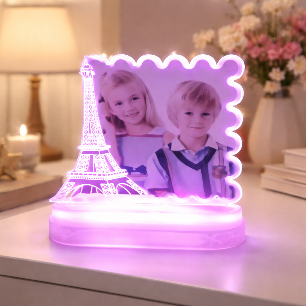 Portarretrato decorativo con luz de paris