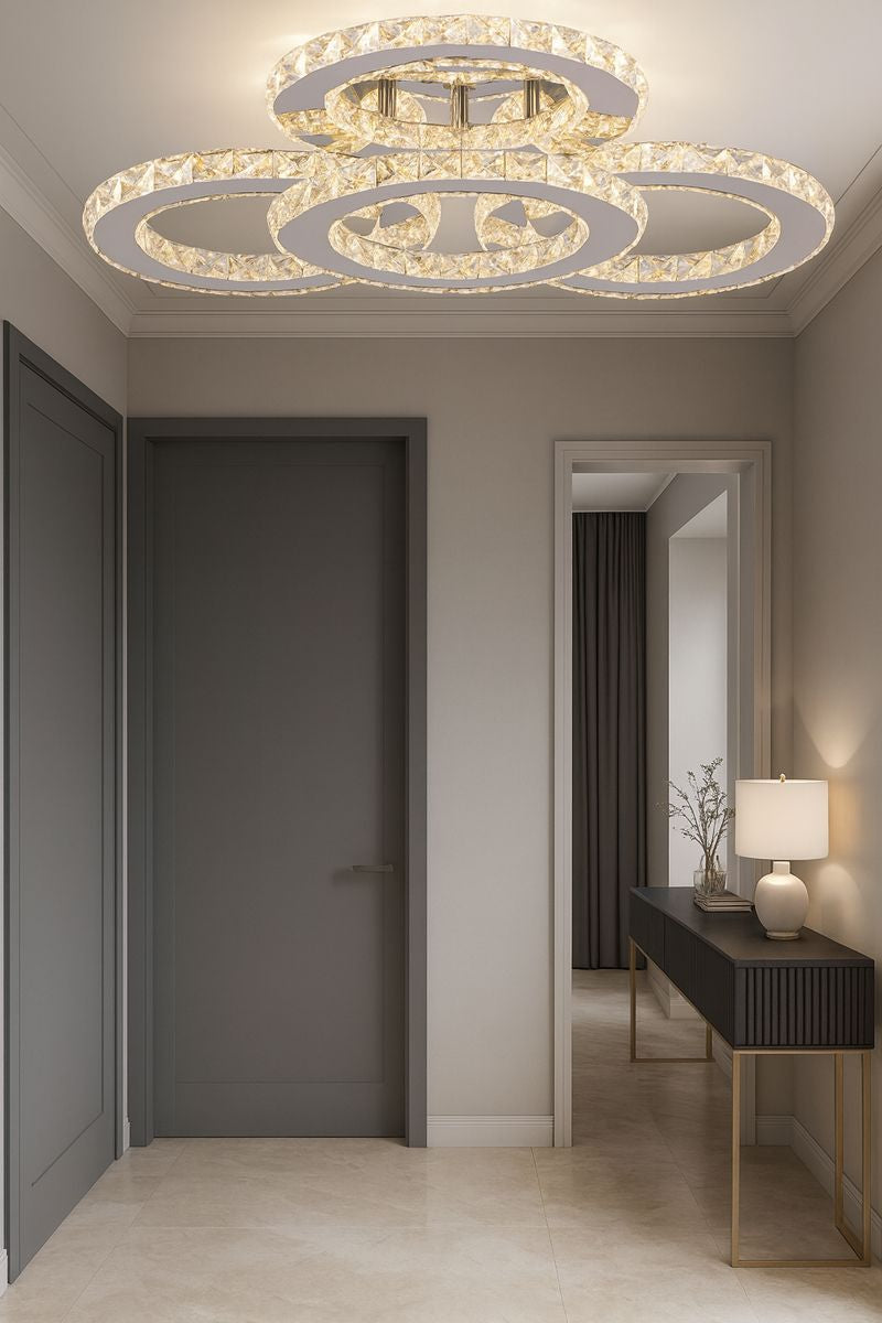 Lámpara Colgante de Cristal con Control Remoto