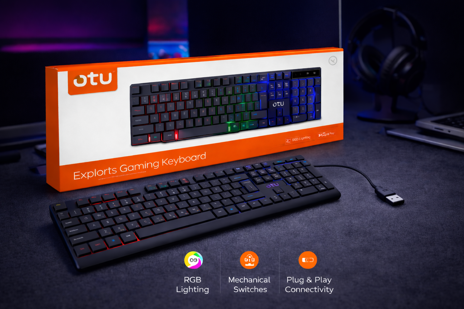 Teclado Liviano con Cable USB Negro de 1.35 m – Escritura Cómoda y Funcional