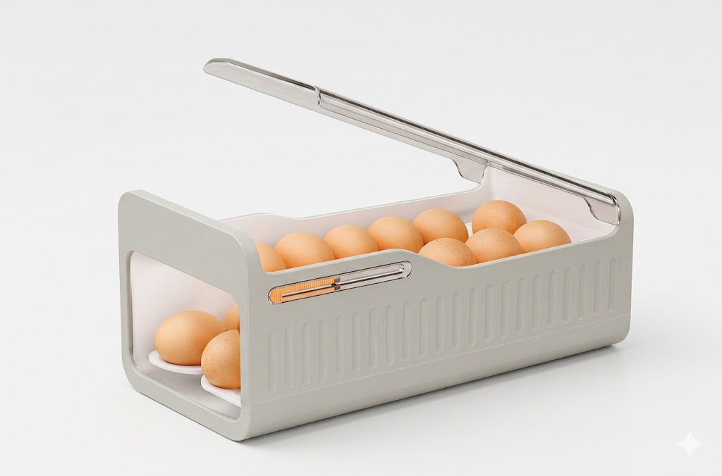 Caja Organizadora de Huevos– 37 × 19 × 19 cm | Almacenaje Grande y Seguro