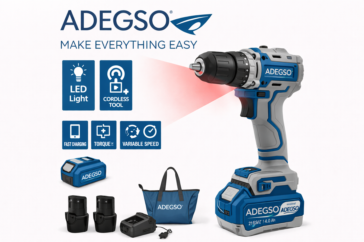 Set de Taladro Inalámbrico – Potencia y Control Total