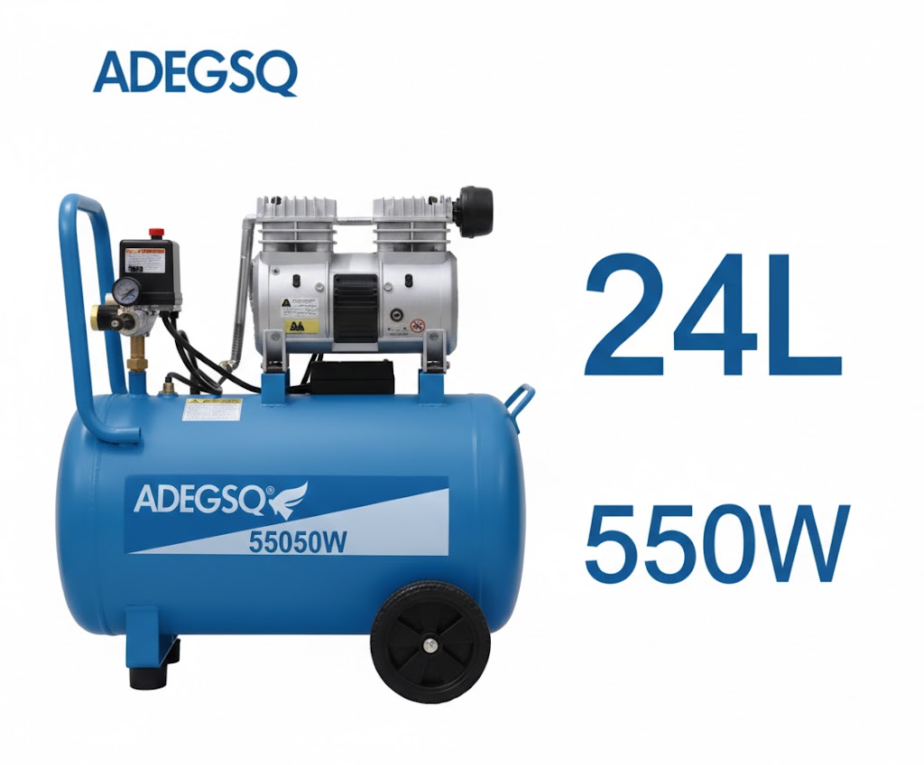 Compresor Silencioso 24L / 550W – Limpieza y Silencio Total