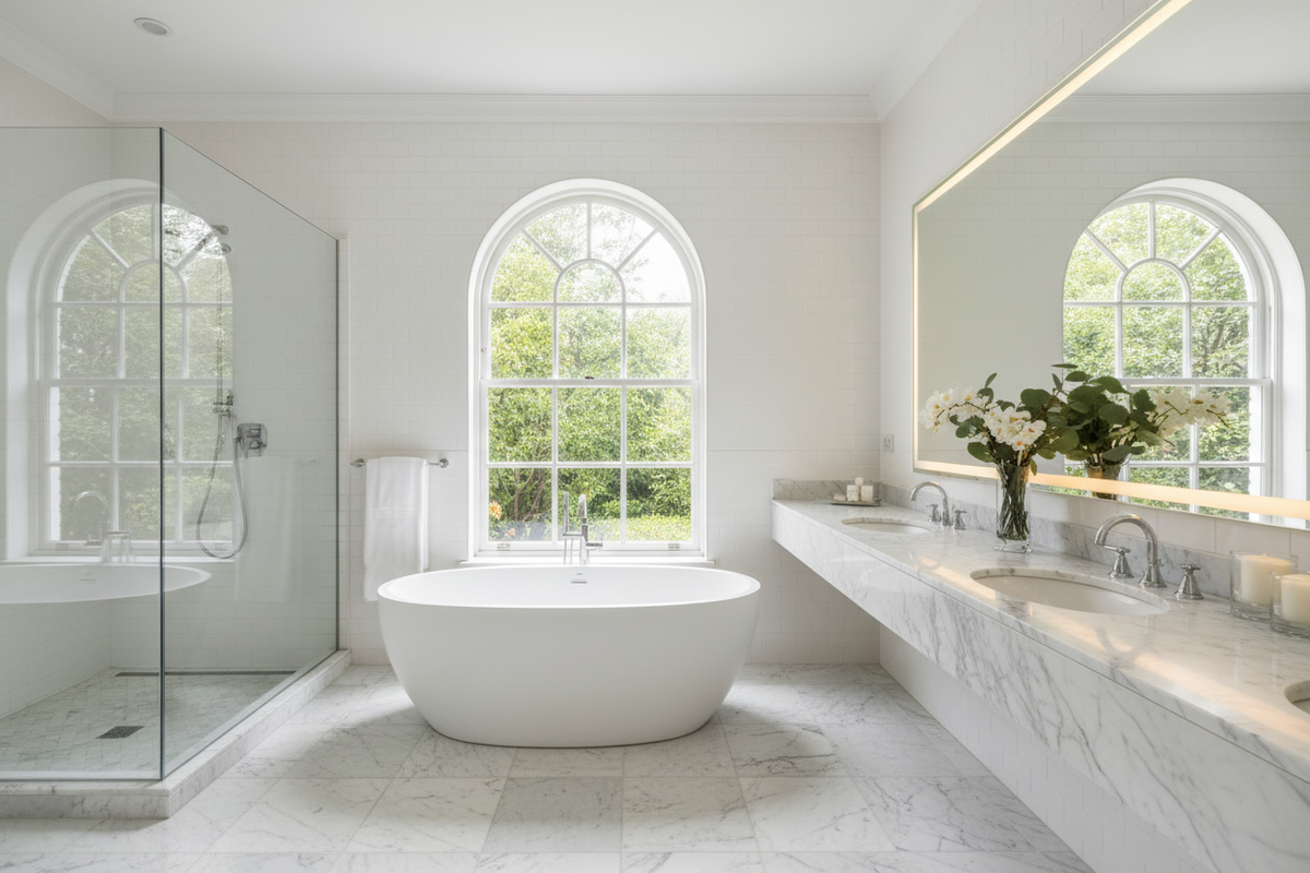 hazme una imagen de un baño elegante