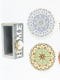 Bandeja circular con posavasos