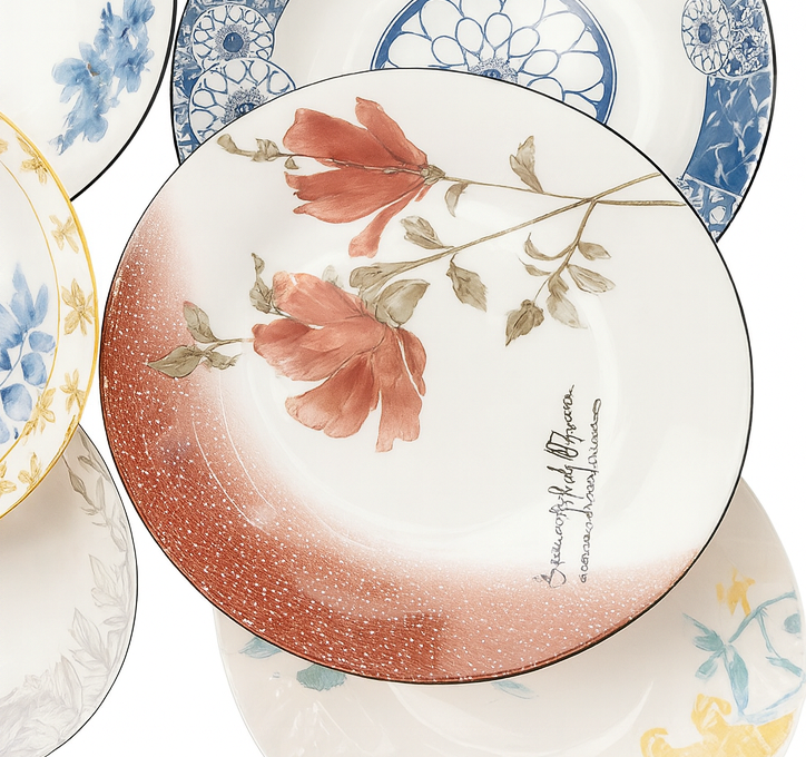 9" Plato sopero con estampado