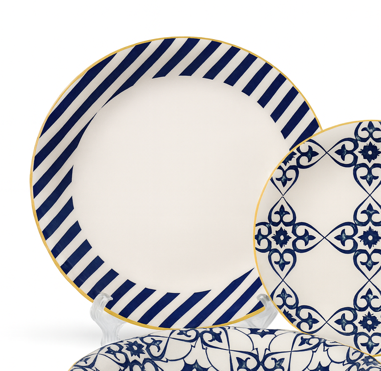 Set de plato y bowl de ceramica variedad