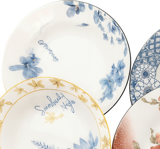 9" Plato sopero con estampado