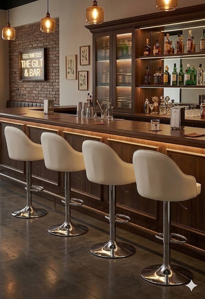 Silla de Bar – Diseño Compacto y Moderno | Estilo Fresco, Confort y Resistencia para Barras y Espacios Reducidos 