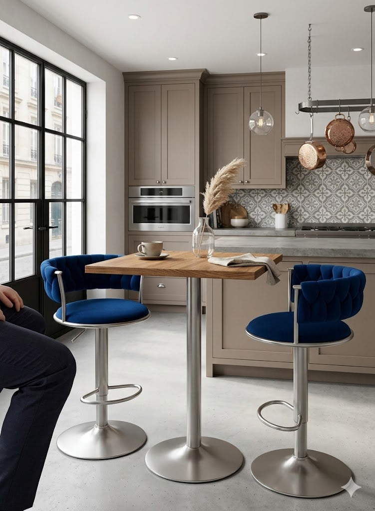 SILLA DE BAR  Metal + Tela | Moderna, Cómoda y Súper Resistente
