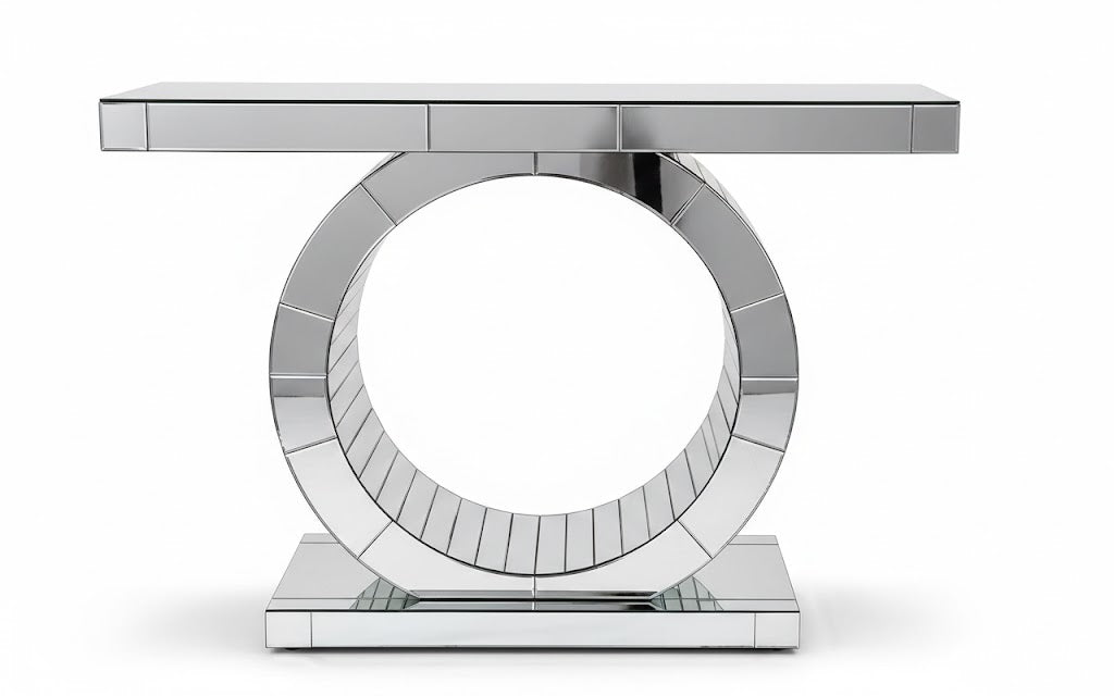 Mesa espejo decorativa color plata